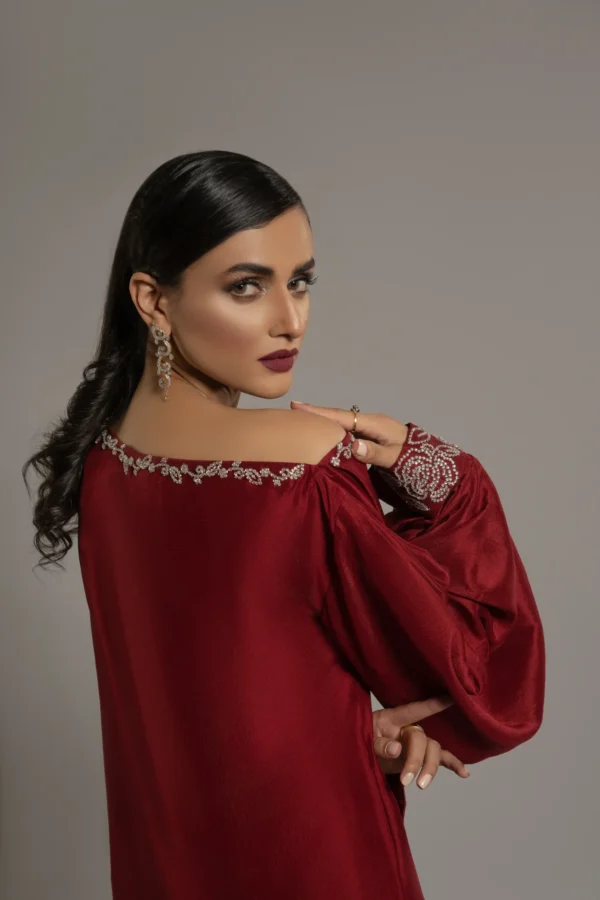 Regal Maroon Gown/kaftan - Image 3
