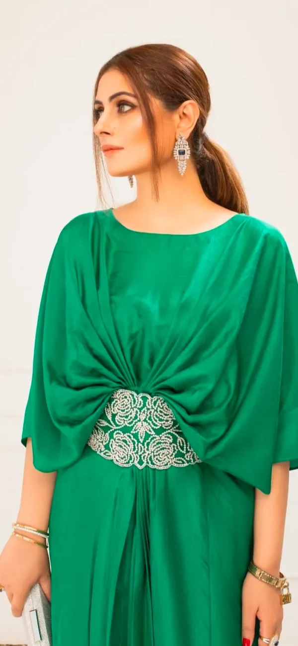 Pine green kaftan/ gown