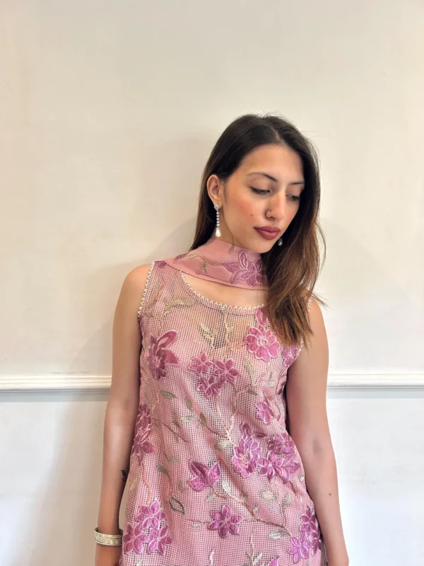 Blush Enchanted: Pink Embroidered Ensemble - Image 5