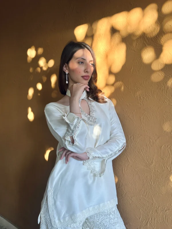 Ethereal Elegance: cream ivory Lace Pant Set - Image 5